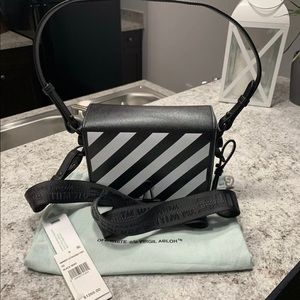 Off White Diagonal Flap Bag